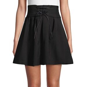 NEW Lea & Viola Black Lace Up Corset Mini Skirt Sz. XS
